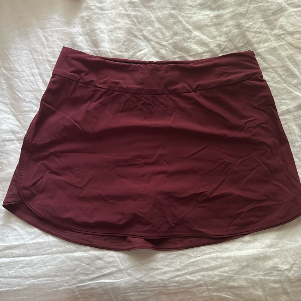 Outdoor Voices dark red exercise skort